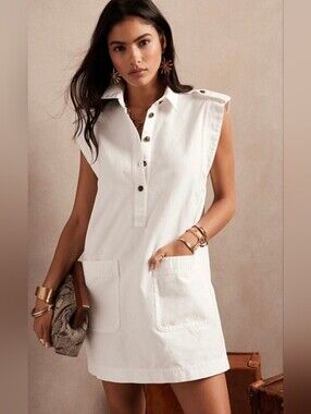 Banana Republic sleeveless utility shirt dress
